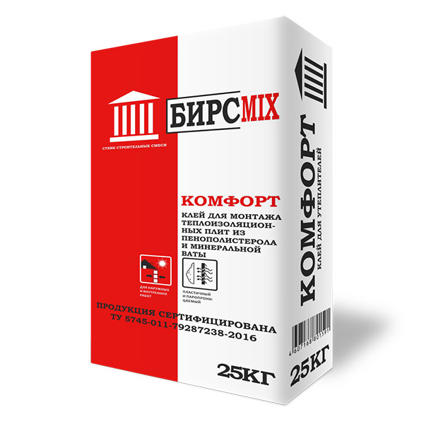 Клей монтажный КОМФОРТ, БИРСMIX, 25 кг